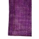 Vintage Handmade Turkish Rug Overdyed in Purple Color for Modern Homes