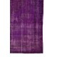 Vintage Handmade Turkish Rug Overdyed in Purple Color for Modern Homes