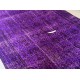 Vintage Handmade Turkish Rug Over-dyed in Purple Color for Modern Interiors Vintage Handmade Turkish Rug Over-dyed in Purple Color for Modern Interiors