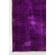 Hand-Knotted Vintage Turkish Rug Over-dyed in Purple Color for Modern Homes