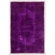 Hand-Knotted Vintage Turkish Rug Over-dyed in Purple Color for Modern Homes Hand-Knotted Vintage Turkish Rug Over-dyed in Purple Color for Modern Homes