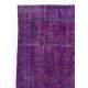 Distressed Vintage Handmade Turkish Rug Over-dyed in Purple Color Distressed Vintage Handmade Turkish Rug Over-dyed in Purple Color