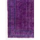 Distressed Vintage Handmade Turkish Rug Over-dyed in Purple Color Distressed Vintage Handmade Turkish Rug Over-dyed in Purple Color