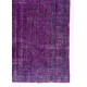 Distressed Vintage Handmade Turkish Rug Over-dyed in Purple Color