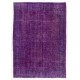 Distressed Vintage Handmade Turkish Rug Over-dyed in Purple Color Distressed Vintage Handmade Turkish Rug Over-dyed in Purple Color