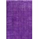 Purple Color Overdyed Vintage Handmade Rug, Worn Out, Distressed Look