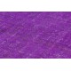 Purple Color Overdyed Vintage Handmade Rug, Worn Out, Distressed Look
