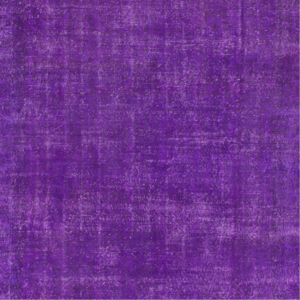 Purple Color Overdyed Vintage Handmade Rug, Worn Out, Distressed Look