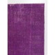 Distressed Vintage Handmade Turkish Rug Over-dyed in Purple Color. Woolen Floor Covering Distressed Vintage Handmade Turkish Rug Over-dyed in Purple Color. Woolen Floor Covering