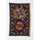 Silk Embroidery Wall Hanging, Boho Wall Decor, Needlework Tapestry, Uzbek Throw, Traditional Tablecloth