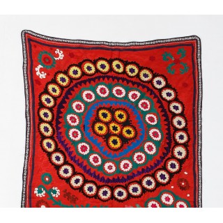Red Wall Decor. Silk Embroidered Wall Hanging. Needlework Table Cover. Vintage Tapestry Red Wall Decor. Silk Embroidered Wall Hanging. Needlework Table Cover. Vintage Tapestry