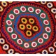 Central Asian Suzani Textile. Embroidered Cotton & Silk Bed Cover, Wall Hanging