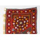 Central Asian Suzani Textile. Embroidered Cotton & Silk Bed Cover, Wall Hanging