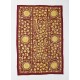 Beautiful Uzbek Wall Hanging in Burgundy Red & Yellow, Silk Embroidered Bed Cover, Boho Wall Decor