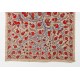 Central Asian Suzani Textile, Embroidered Cotton and Silk Bed Cover Central Asian Suzani Textile, Embroidered Cotton and Silk Bed Cover