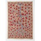 Central Asian Suzani Textile, Embroidered Cotton and Silk Bed Cover Central Asian Suzani Textile, Embroidered Cotton and Silk Bed Cover
