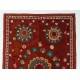 Central Asian Suzani Textile. Embroidered Cotton & Silk Bed Cover, Wall Hanging