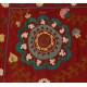 Central Asian Suzani Textile. Embroidered Cotton & Silk Bed Cover, Wall Hanging