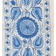 Central Asian Suzani Textile Wall Hanging, Embroidered Cotton and Silk Bed Cover Central Asian Suzani Textile Wall Hanging, Embroidered Cotton and Silk Bed Cover