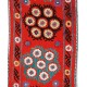 Central Asian Suzani Textile. Embroidered Cotton & Silk Wall Hanging