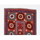 Tashkent Suzani Textile. Embroidered Cotton & Silk Bed Cover, Wall Hanging