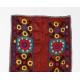 Silk Hand Embroidered Vintage Uzbek Suzani Wall Hanging in Maroon Red, Needlework Tablecloth, Decorative Throw