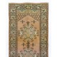 Vintage Anatolian Oushak Runner Rug. Hand-knotted Wool Carpet