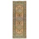 Vintage Anatolian Oushak Runner Rug. Hand-knotted Wool Carpet