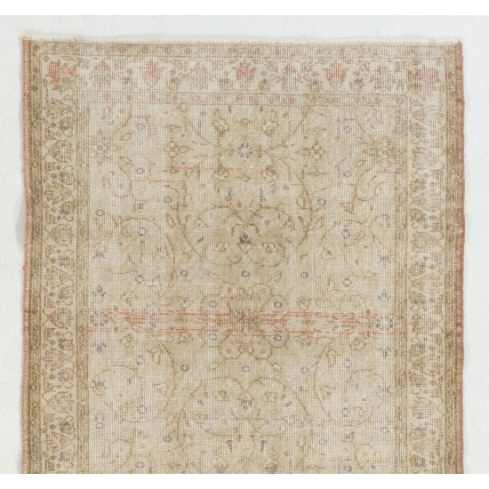 Floral Patterned Vintage Oushak Rug Floral Patterned Vintage Oushak Rug