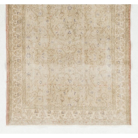 Floral Patterned Vintage Oushak Rug