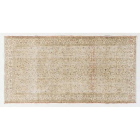 Floral Patterned Vintage Oushak Rug Floral Patterned Vintage Oushak Rug