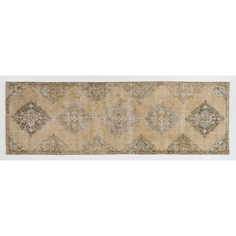 Antique Turkish Oushak Runner Rug