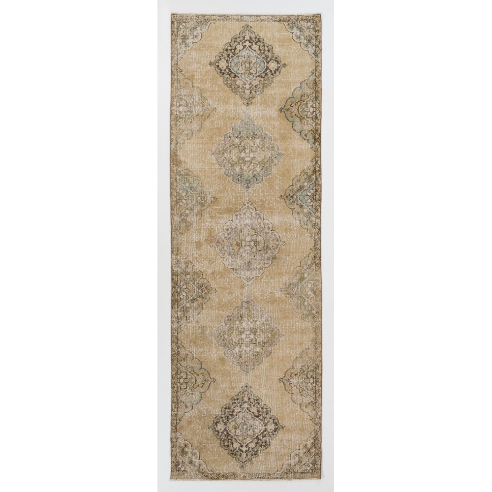 Antique Turkish Oushak Runner Rug