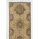 Vintage Anatolian Oushak Runner Rug. Mid-Century Hand-Knotted Wool Carpet