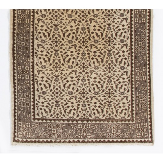 Hand-Knotted Vintage Floral Oushak Rug. Ideal for Office and Home Decor. Hand-Knotted Vintage Floral Oushak Rug. Ideal for Office and Home Decor.