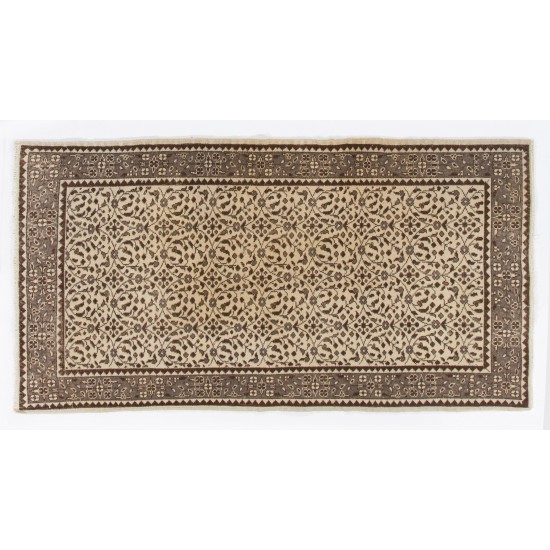 Hand-Knotted Vintage Floral Oushak Rug. Ideal for Office and Home Decor. Hand-Knotted Vintage Floral Oushak Rug. Ideal for Office and Home Decor.
