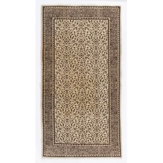Hand-Knotted Vintage Floral Oushak Rug. Ideal for Office and Home Decor.