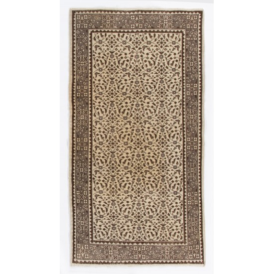 Hand-Knotted Vintage Floral Oushak Rug. Ideal for Office and Home Decor.