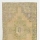 Hand-Knotted Vintage Geometric Medallion Oushak Rug in Soft Colors