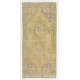 Hand-Knotted Vintage Geometric Medallion Oushak Rug in Soft Colors Hand-Knotted Vintage Geometric Medallion Oushak Rug in Soft Colors