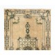 Hand-Knotted Vintage Oushak Accent Rug in Beige, Green and Light Blue Hand-Knotted Vintage Oushak Accent Rug in Beige, Green and Light Blue
