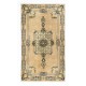 Hand-Knotted Vintage Oushak Accent Rug in Beige, Green and Light Blue Hand-Knotted Vintage Oushak Accent Rug in Beige, Green and Light Blue