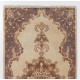 Hand-knotted Vintage Anatolian Oushak Rug in Soft Colors with Medallion Design. Woolen Floor Covering