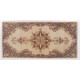 Hand-knotted Vintage Anatolian Oushak Rug in Soft Colors with Medallion Design. Woolen Floor Covering