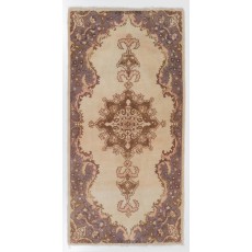 Hand-knotted Vintage Anatolian Oushak Rug in Soft Colors with Medallion Design. Woolen Floor Covering