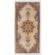 Hand-knotted Vintage Anatolian Oushak Rug in Soft Colors with Medallion Design. Woolen Floor Covering