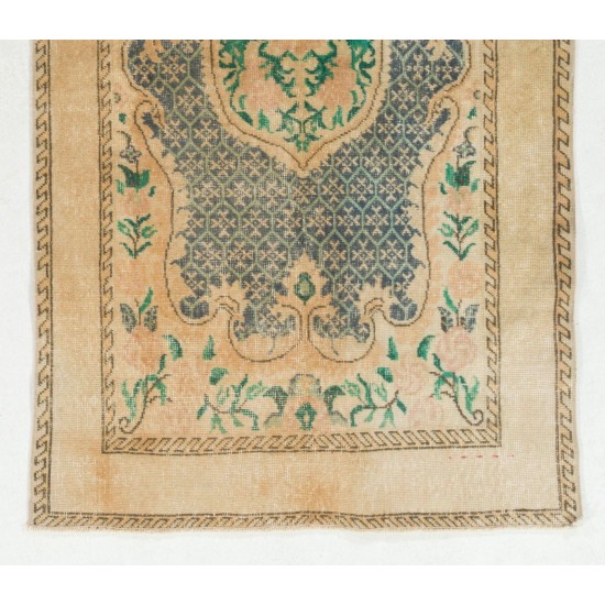 Handmade Vintage Turkish Oushak Accent Rug Handmade Vintage Turkish Oushak Accent Rug