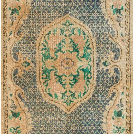Handmade Vintage Turkish Oushak Accent Rug Handmade Vintage Turkish Oushak Accent Rug