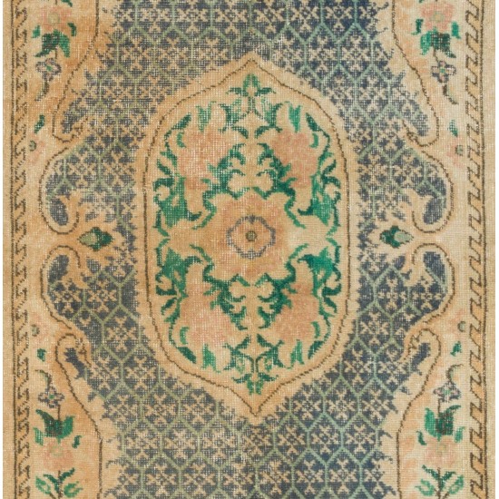 Handmade Vintage Turkish Oushak Accent Rug