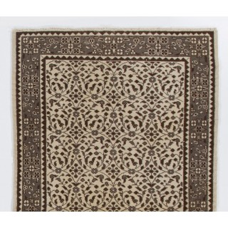 Vintage Floral Design Handmade Turkish Rug. Woolen Floor Covering Vintage Floral Design Handmade Turkish Rug. Woolen Floor Covering